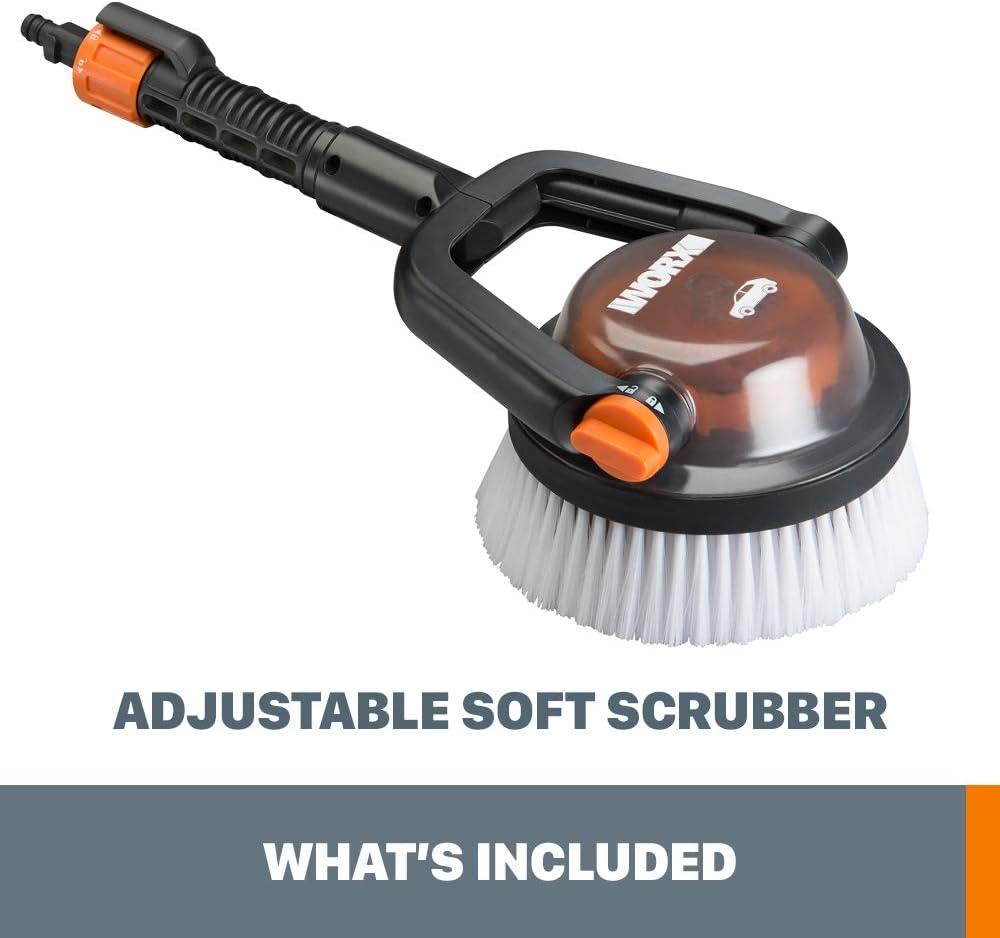 imageWORX Hydroshot Adjustable Automotive Power Scrubber Quick Snap Connection WA1820 Soft Bristles