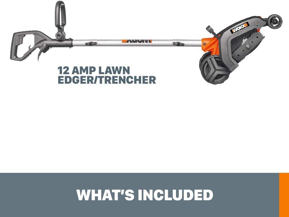 imageWORX WG896 12 Amp 75 Inch Corded Electric Lawn Edger ampamp Trencher Orange and Black