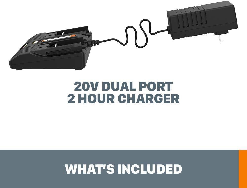 imageWorx WA3875 20V Liion Dual Port 2 Hour Charger2Hr Dual Charger