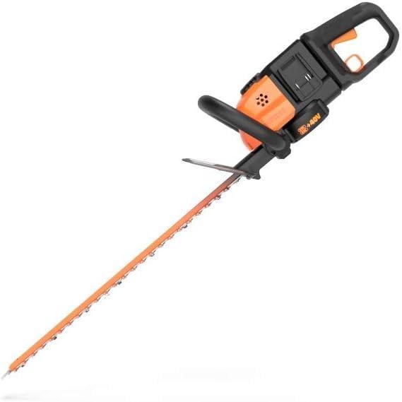 imageWORX Nitro WG263 22quot 20V Cordless Hedge Trimmer Electric Hedge Trimmer with DualAction Blades ampamp 3400 SPM Brushless Bush Trimmer Cuts Branches 1quot Thick Battery ampamp Charger Included26 40V Hedge TrimmerTool Only
