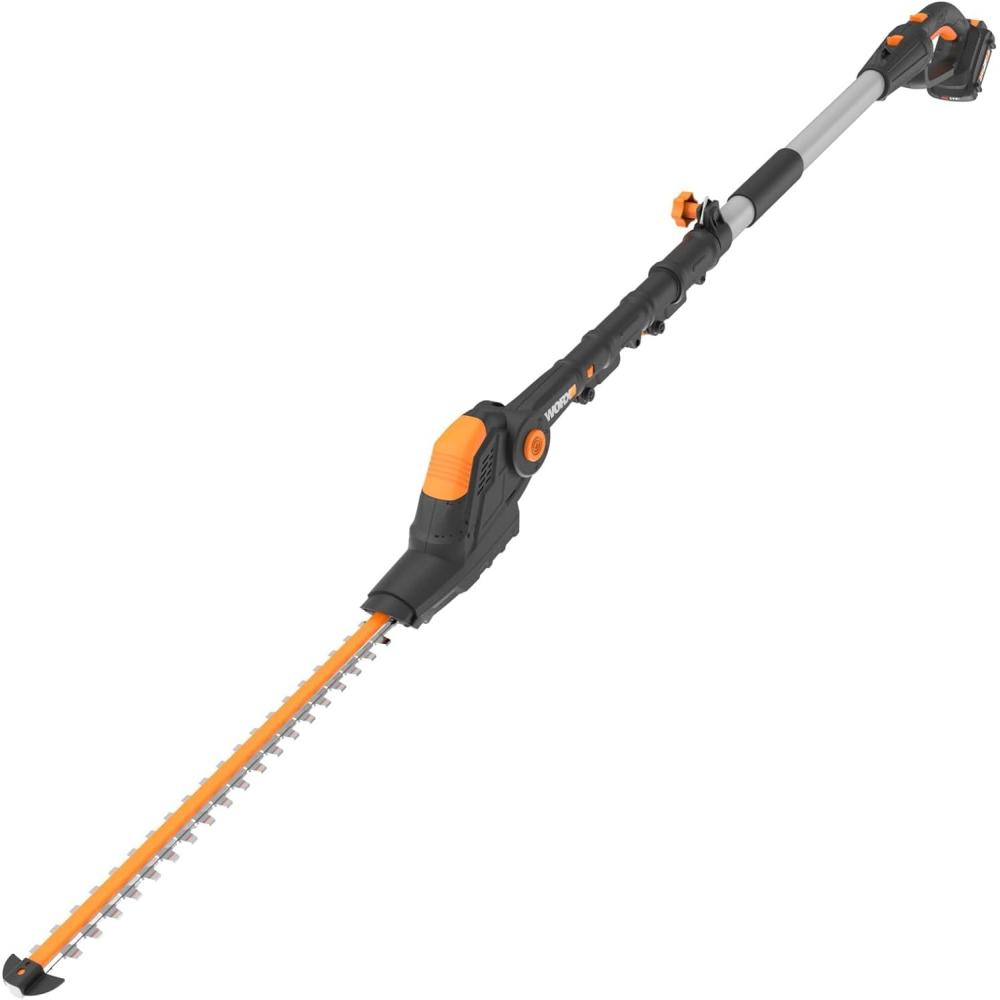 imageWORX Nitro WG263 22quot 20V Cordless Hedge Trimmer Electric Hedge Trimmer with DualAction Blades ampamp 3400 SPM Brushless Bush Trimmer Cuts Branches 1quot Thick Battery ampamp Charger Included20 20V Hedge TrimmerTool Only
