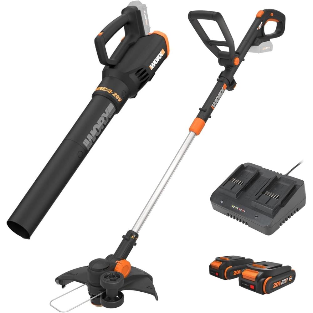 imageWorx 20V String Trimmer  Turbine Blower  Hedge Trimmer Batteries ampamp Charger Included12 String Timmer  Leaf Blower Combo