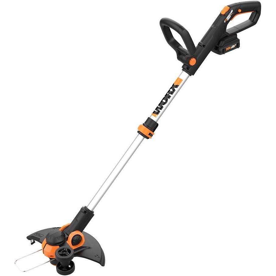imageWorx 20V String Trimmer Cordless ampamp Edger 30  Leaf Blower Cordless with Battery and Charger Turbine Black and OrangeCordless String Trimmer