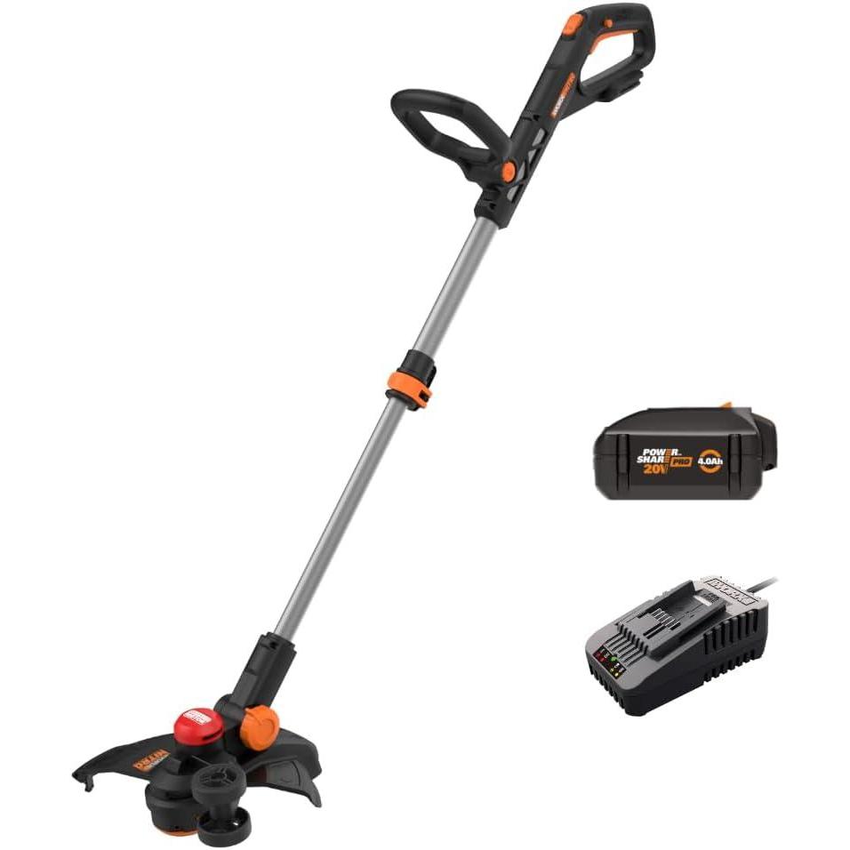 imageWorx Nitro 20V 13quot Cordless String Trimmer with Brushless Motor 3in1 Grass Trimmer Edger MiniMower Lightweight Weed Trimmer COMMAND FEED Instant Line Advancement WG173 Battery ampamp Charger Included