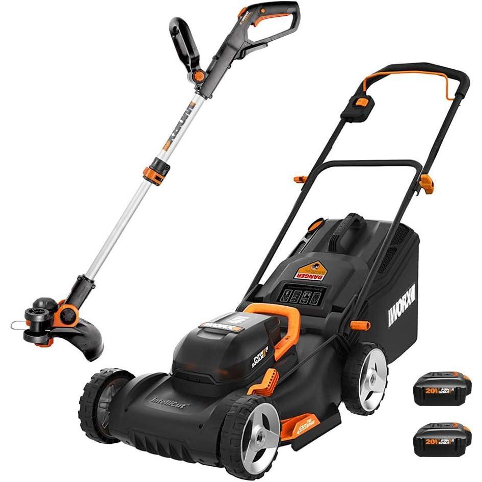 imageWorx Nitro 80V Cordless Lawn Mower Electric Mower with Brushless Motor 3in1 SelfPropelled Lawn Mower WG7614 Batteries ampamp Basecamp Charger Included17 40V Mower 12 20V Trimmer Combo
