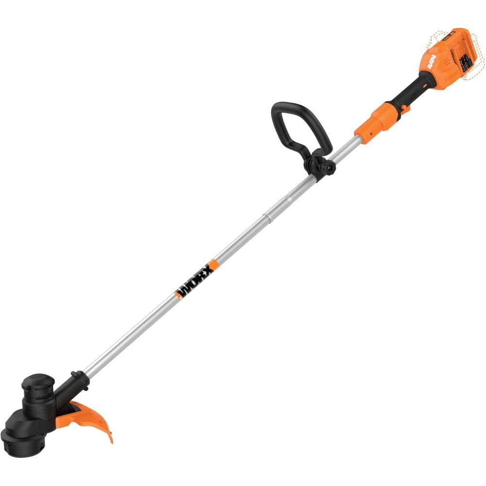 imageWorx WG183 40V 13quot Cordless String Trimmer Batteries ampamp Charger Included Black and Orange2 20V Batteries  Charger Sold Separately