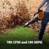 WORX Cordless Leaf Blower, 40V Electric Blower with 780CFM & 190MPH, Brushless Lawn Blower with Gas-Like Power & 57dB, 2 Batteries & Charger Included, WG582