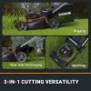 WORX Nitro 40V 16″ Cordless Lawn Mower w/Brushless Motor 2.0 & Intellicut, 2-in-1 Electric Mower w/Mulch Blade, Lightweight Push Lawn Mower for 1/4 Acre WG737 – Batteries & Charger Included(21″ 40V Mower w/(2) 5.0Ah Batteries)