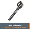 WORX WG547.9 20V Cordless Leaf Blower, Electric Blower with Turbine Fan, Blowers for Lawn Care with 2 Speed Control, Battery & Charger Not Included(360CFM 20V Blower/Tool Only)