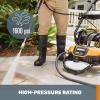 WORX WG604 1600 Max PSI 13A Pressure Washer with Rolling Cart, Black and Orange(Pressure Washer w/ Cart style)