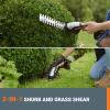 WORX WG801 20V 2 in 1 Cordless Hedge Trimmer, 4″ Grass Shear & 8″ Shrub Trimmer with 2 Blades, Battery & Charger Included(8″ 20V Shrubber Trimmer w/(1)2.0Ah Battery)