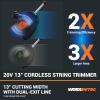 Worx Nitro 20V 13″ Cordless String Trimmer with Brushless Motor, 3-in-1 Grass Trimmer Edger Mini-Mower, Lightweight Weed Trimmer COMMAND FEED Instant Line Advancement WG173– Battery & Charger Included