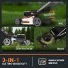 Worx Nitro 80V Cordless Lawn Mower, Electric Mower with Brushless Motor, 3-in-1 Self-Propelled Lawn Mower WG761-4 Batteries & Basecamp Charger Included(21″ 80V Mower w/(4) 5.0Ah Batteries)