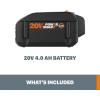 Worx WA3575 20V PowerShare 2.0 Ah Replacement Battery, Orange and Black(Power Share 20V 4.0Ah)