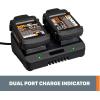 Worx WA3875 20V Li-ion Dual Port 2 Hour Charger(2-Hr Dual Charger New & Improved Model)