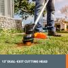 Worx WG183 40V 13″ Cordless String Trimmer (Batteries & Charger Included), Black and Orange(2 20V Batteries + Charger Included)