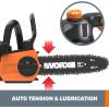 Worx WG322 20V Power Share 10″ Cordless Chainsaw with Auto-Tension(10″ Bare Tool Cordless Chainsaw)