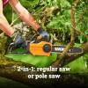 Worx WG323 20V Power Share 10″ Cordless Pole/Chain Saw with Auto-Tension (Battery & Charger Included)(10” Corded Pole Saw)