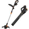 WORX 20V GT Revolution 12″ 4.0Ah Cordless String Trimmer & Turbine Leaf Blower Power Share Combo Kit – WG930.3 (Batteries & Charger Included)(20V String Trimmer & Leaf Blower)
