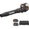 WORX Cordless Leaf Blower, 40V Electric Blower with 780CFM & 190MPH, Brushless Lawn Blower with Gas-Like Power & 57dB, 2 Batteries & Charger Included, WG582