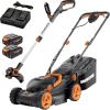 imageWORX Nitro 40V 21quot Cordless Lawn Mower wAerodeck ampamp Intellicut Brushless Electric Mower Up to 12 Acre Push Lawn Mower w 7Position Height Adjustment WG752  Batteries ampamp Charger Included14 40V Mower  12 20V Trimmer Combo