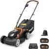 imageWORX Nitro 40V 21quot Cordless Lawn Mower wAerodeck ampamp Intellicut Brushless Electric Mower Up to 12 Acre Push Lawn Mower w 7Position Height Adjustment WG752  Batteries ampamp Charger Included14 40V Mower w2 40Ah Batteries