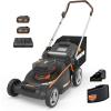 WORX Nitro 40V 21″ Cordless Lawn Mower w/Aerodeck & Intellicut, Brushless Electric Mower Up to 1/2 Acre, Push Lawn Mower w/ 7-Position Height Adjustment WG752 – Batteries & Charger Included(21″ 40V Mower w/(2) 5.0Ah Batteries)