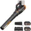 WORX WG547.9 20V Cordless Leaf Blower, Electric Blower with Turbine Fan, Blowers for Lawn Care with 2 Speed Control, Battery & Charger Not Included(530CFM 40V Blower w/(2)4.0 Ah Batteries)