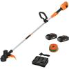 Worx WG183 40V 13″ Cordless String Trimmer (Batteries & Charger Included), Black and Orange(2 20V Batteries + Charger Included)