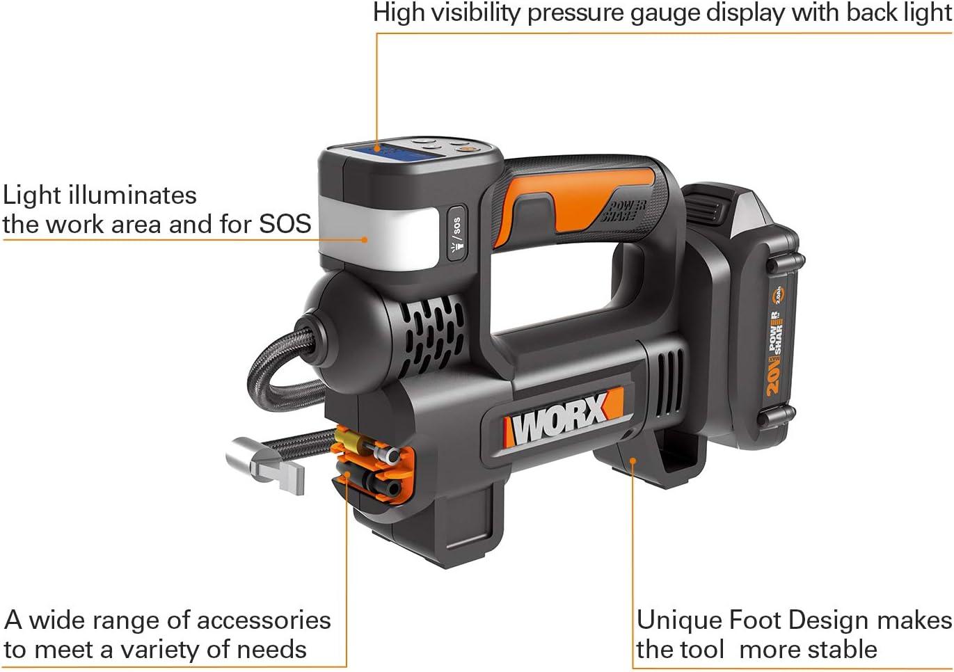 imageWorx WX092L9 20V Power Share Portable Air Pump Inflator Tool Onlyw 20V Battery Charger