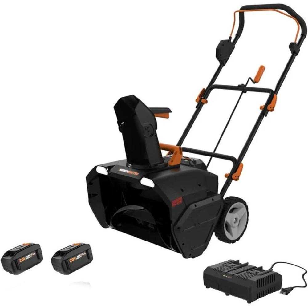 imageWorx 40V 20quot Cordless Snow Blower Power Share with Brushless Motor  WG471 Batteries ampamp Charger IncludedPower