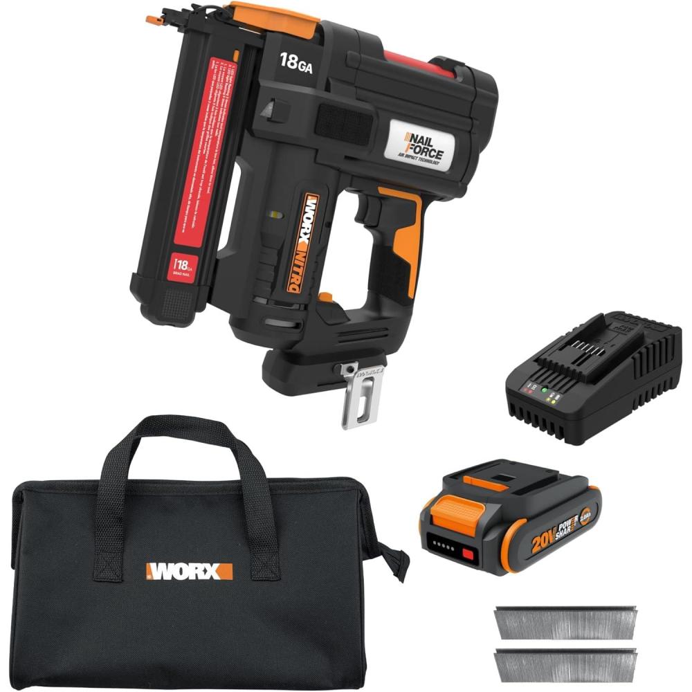 imageWorx Nitro 20V Power Share 38 Cordless Crown Stapler with Air Impact Technology WX843L9 Tool Only18Ga Narrow Crown Stapler Kit Battery Charger included