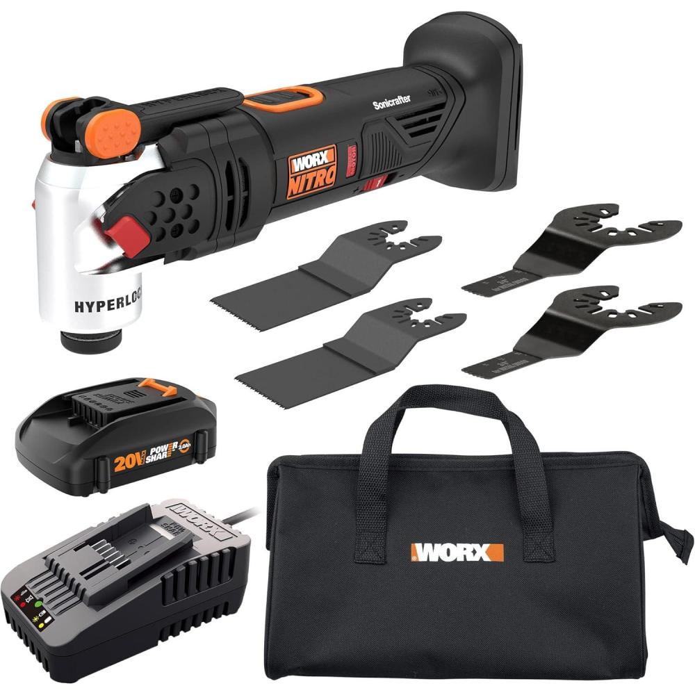 imageWorx Nitro WX697L 20V Power Share Cordless Oscillating MultiTool with Brushless Motor