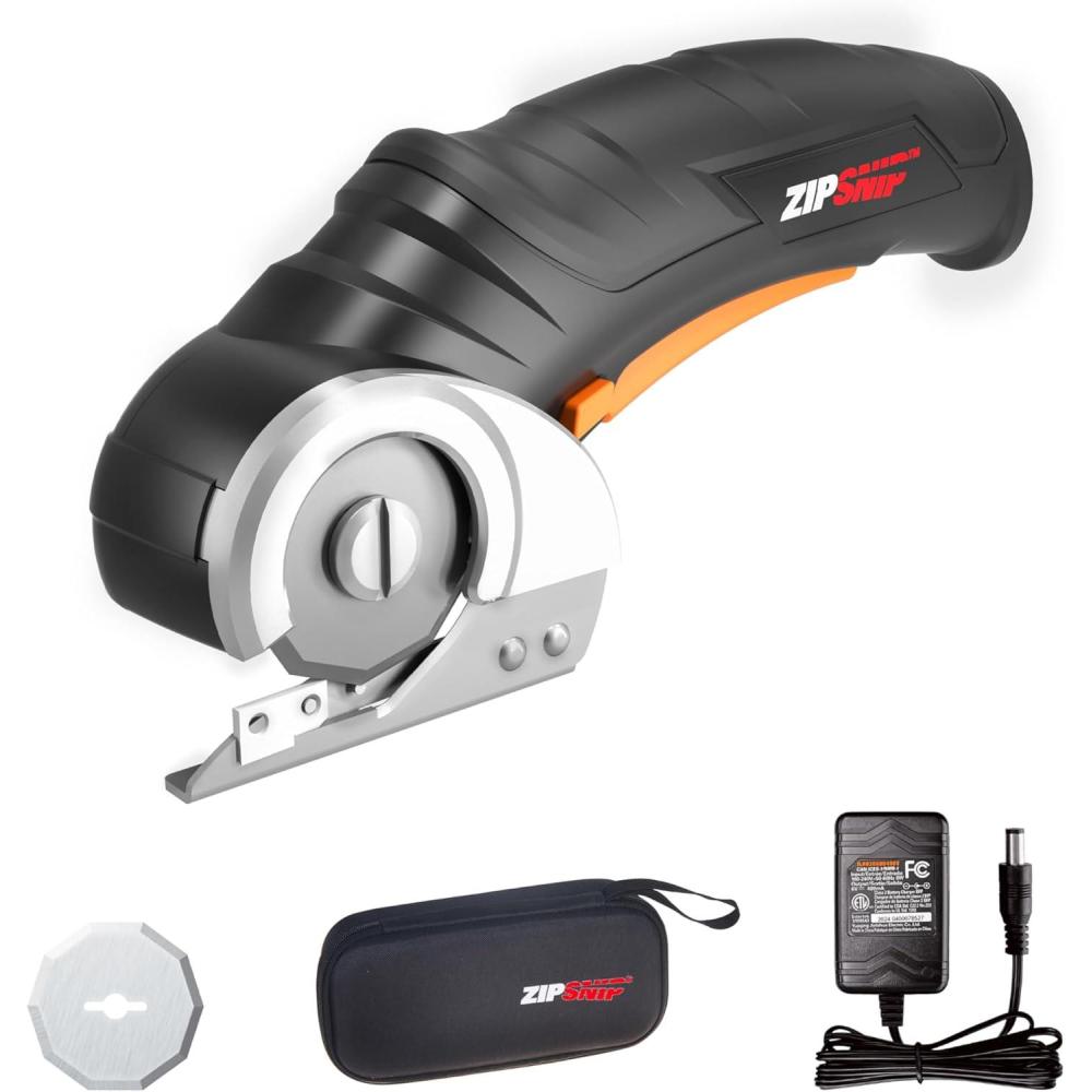 imageWorx WX082L 4V ZipSnip Cordless Electric Scissors fabric scissors rotary cutter4V Zipsnip 2 Blades  Storage Bag included