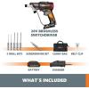 WORX Nitro 20V SwitchDriver 2.0 with 85 pc Accessory Kit, 2-in-1 Brushless Cordless Drill Driver, Drill Set Rotatable Dual 1/4″ Chucks, WX177L.2 – (Battery & Charger Included)(20V SwitchDriver Drill 2.0(Battery & Charger Included))
