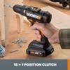 Worx 20V Cordless Drill Driver, 84pc Accessory Kit, Variable 2-Speed, 265 In-Lbs Torque, 20+1 Clutch, Lightweight, Compact, 3/8-Inch Keyless Chuck – Battery & Charger Included(20V Cordless Drill & Driver (Tool Only))