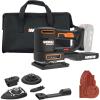 WORX Cordless Sander, 20V 10,000 orbits/minute Electric Sander, 5-in-1 Functions, Tool-less Sanding Pad Change, 20 V 2.0 Ah Battery and Charger Included, PowerShare(20V 5-in-1 Sander (Tool Only))