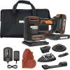 WORX Cordless Sander, 20V 10,000 orbits/minute Electric Sander, 5-in-1 Functions, Tool-less Sanding Pad Change, 20 V 2.0 Ah Battery and Charger Included, PowerShare(20V 5-in-1 Sander)