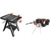 WORX Pegasus Multi-Function Work Table and Sawhorse with Quick Clamps and Holding Pegs – WX051 with AXIS 2-in-1 Reciprocating Saw and Jigsaw with Orbital Mode
