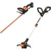 WORX WG261 20V Power Share 22-inch Cordless Hedge Trimmer, Battery and Charger Included with Cordless Grass Trimmer/Edger with Command Feed, 12″ Tool ONLY