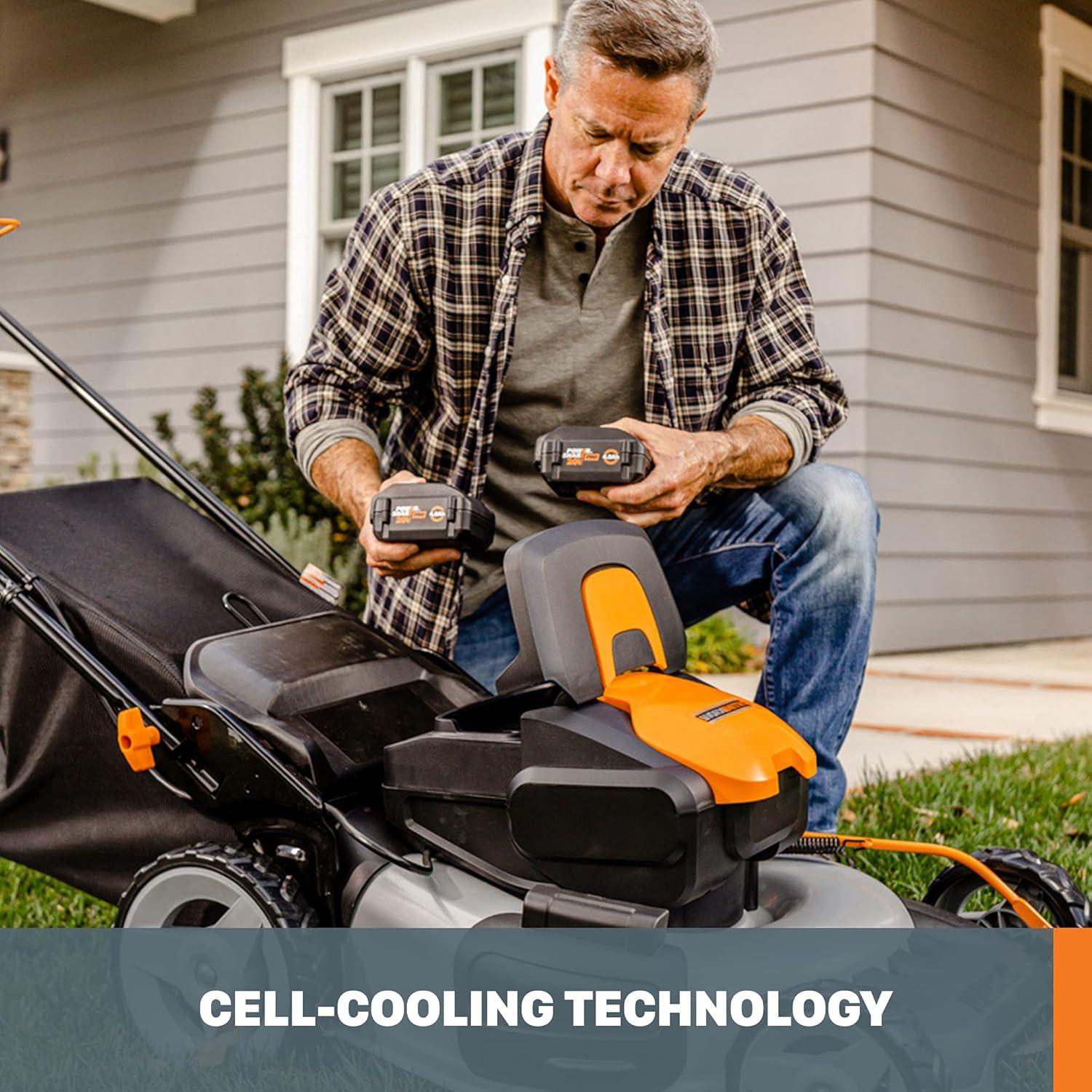 imageWORX WA3012 20V Power Share PRO 40Ah LithiumIon HighCapacity Battery Black and Orange