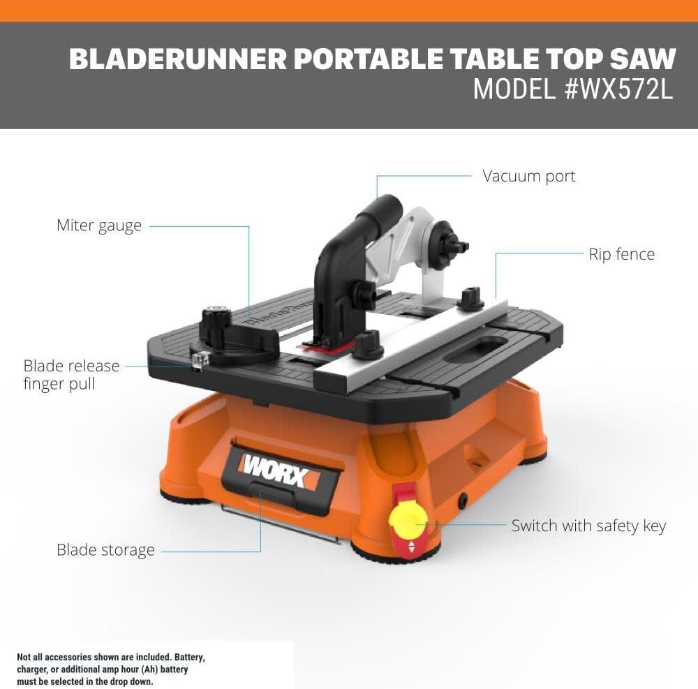 imageWorx WX572L 55 Amp BladeRunner Portable Electric Table Top Saw