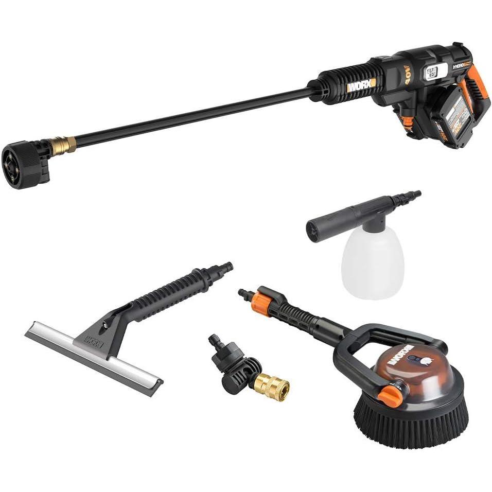 imageWORX WG644 40V Power Share Hydroshot Portable Power Cleaner 2x20V Batteries with Hydroshot Deluxe Cleaning Accessory Kit Black