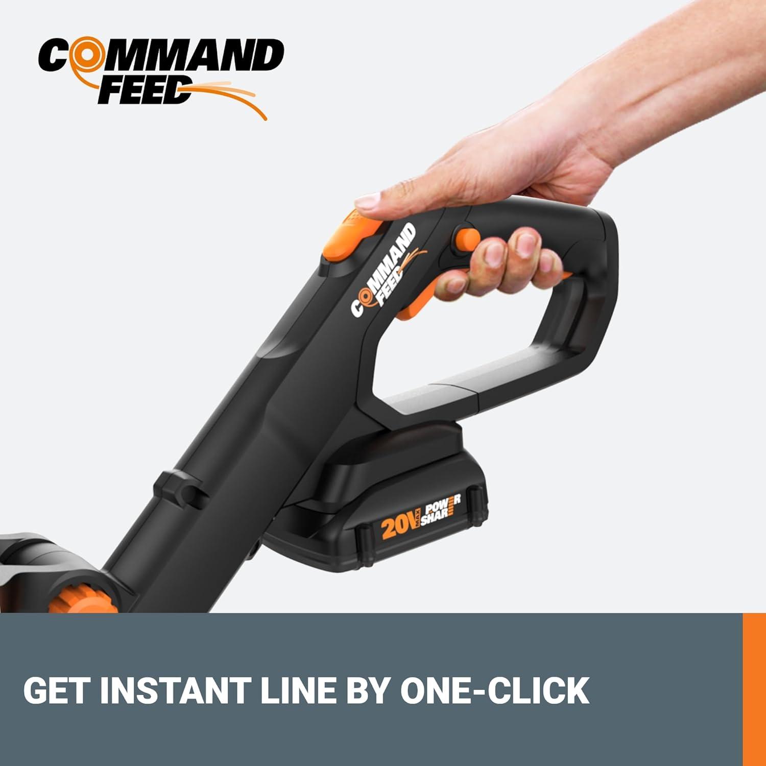 image:imageWORX 20V 12 Cordless String Trimmer amp 120 MPH Leaf Blower Combo 2 Batteries amp Charger Included WG91612 Trimmer 360 CFM Blower 22 Hedge Trimmer