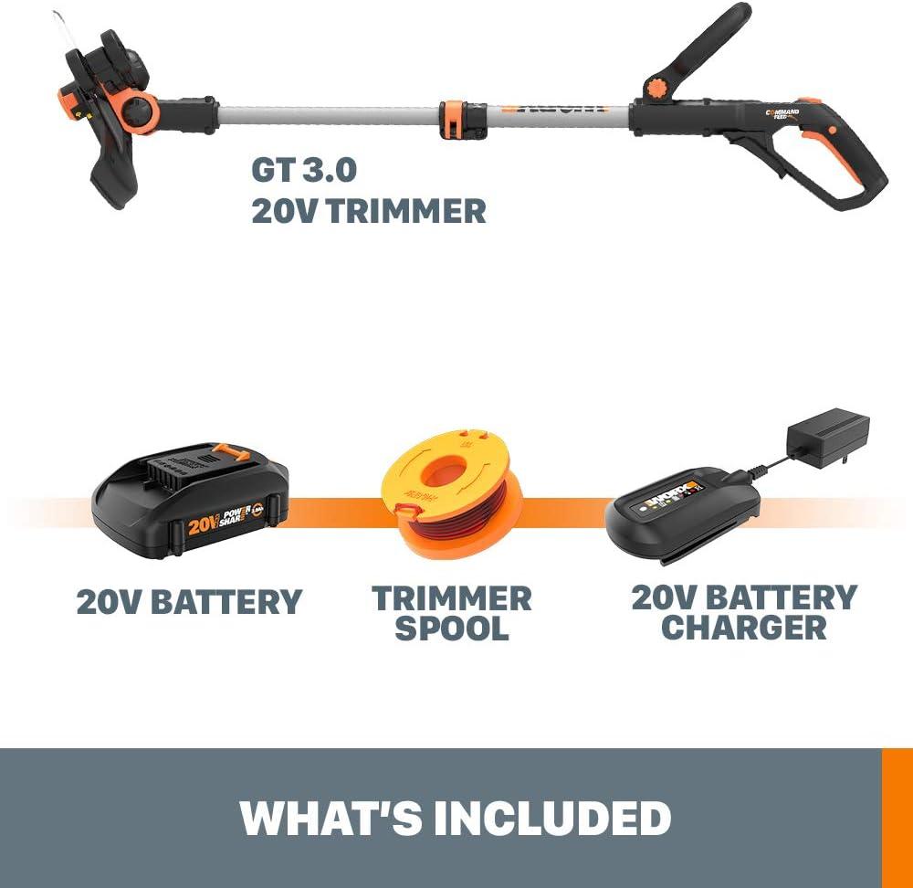 image:imageWORX 20V 12 Cordless String Trimmer amp 120 MPH Leaf Blower Combo 2 Batteries amp Charger Included WG9162 in 1 Trimmer w2 Batteries 04 Ah Charger
