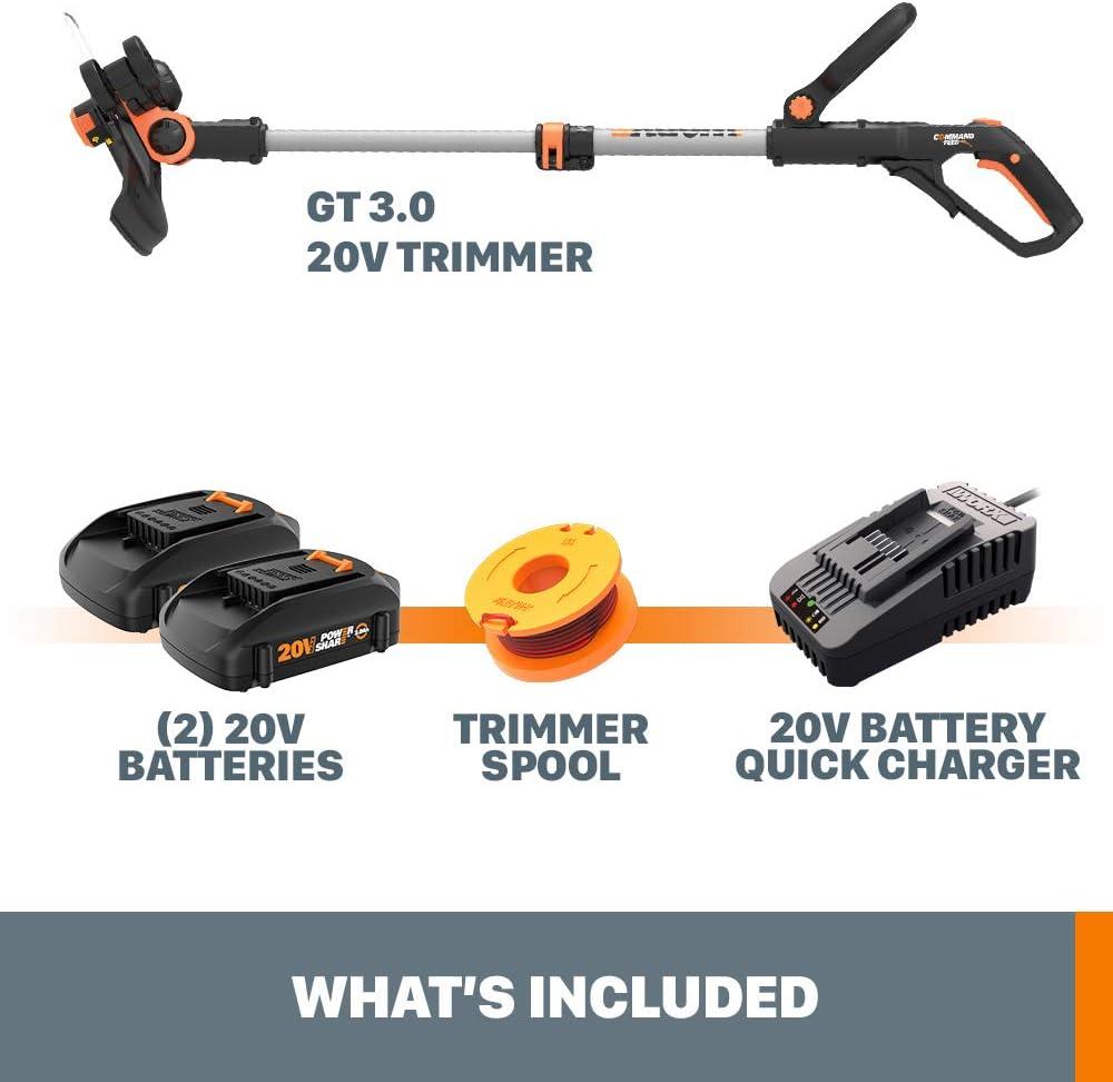 image:imageWORX 20V 12 Cordless String Trimmer amp 120 MPH Leaf Blower Combo 2 Batteries amp Charger Included WG9162 in 1 Trimmer w2 Batteries 20 Ah Charger