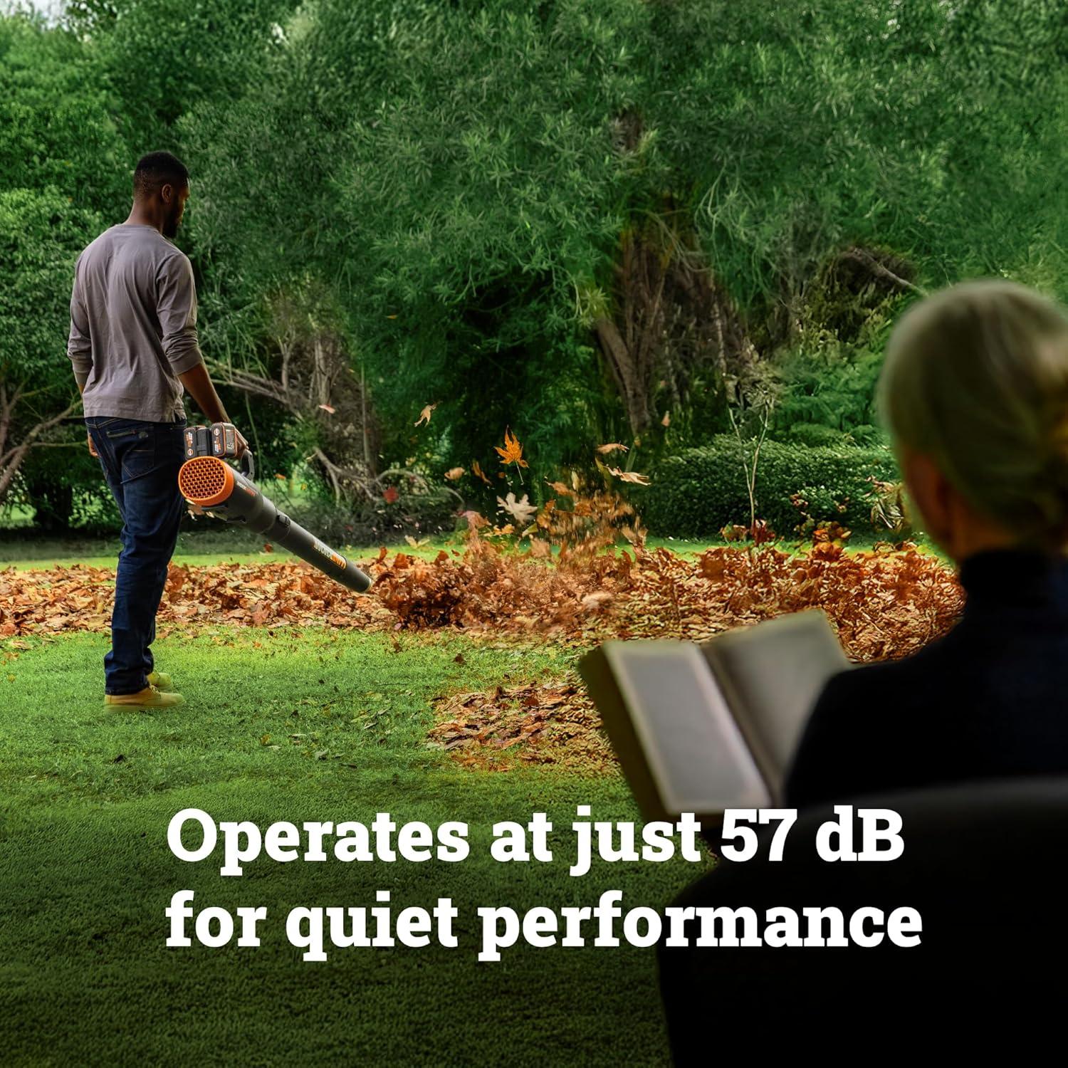 image:imageWORX Cordless String Trimmer amp Leaf Blower Combo 15 40V Weed Eater 530 CFM 40V Quiet Electric Blower with 57 dB 2 40 Ah Batteries and Charger Included WP925