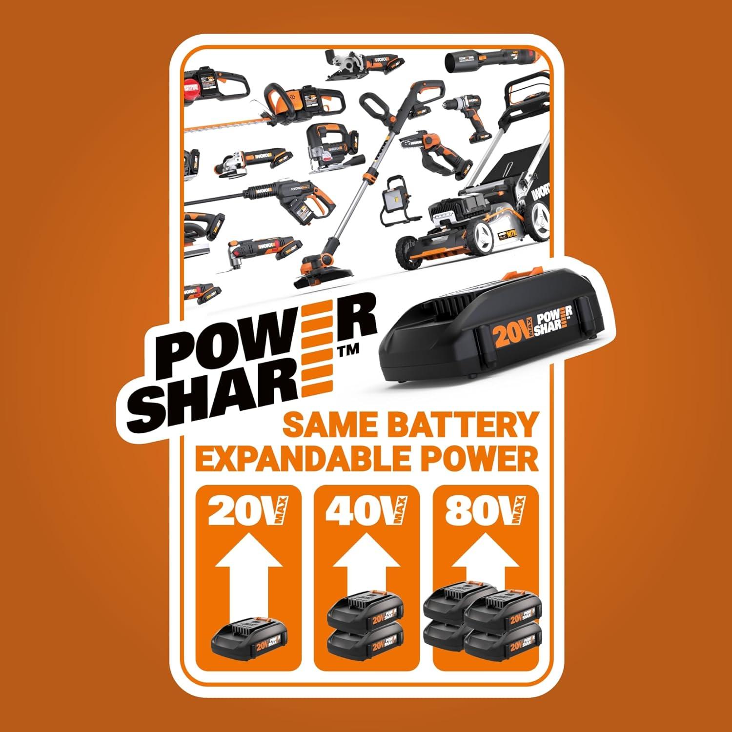 image:imageWORX Nitro Cordless Lawn Edger 7 Grass Edger with 3 Depth Settings 20V Electric Edger with Dual Wheels amp Brushless Motor 40 Ah Battery amp Charger Included WG898Lawn Edger w1 40 Ah Battery