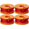 WORX Replacement Spool & Line for String Trimmers, 6-Pack, WA0010(4 Pack)