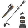 WORX Cordless String Trimmer & Leaf Blower Combo, 15” 40V Weed Eater, 530 CFM 40V Quiet Electric Blower with 57 dB, 2 × 4.0 Ah Batteries and Charger Included, WP925